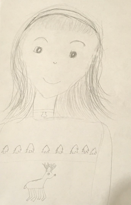 Детский рисунок - Портрет девочки