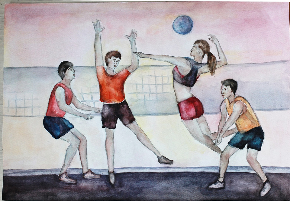 Детский рисунок - Волейбол