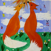 Рисунок "Влюблённые лисы" на конкурс "Конкурс детского рисунка "Любимое животное - 2018""