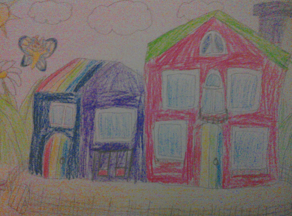 Детский рисунок - Дом Эвелинки