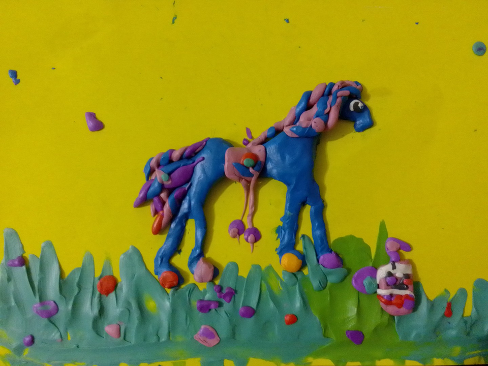 Детский рисунок - Весенний конь