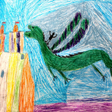 Рисунок "Полёт на драконе" на конкурс "Конкурс творческого рисунка “Свободная тема-2019”"