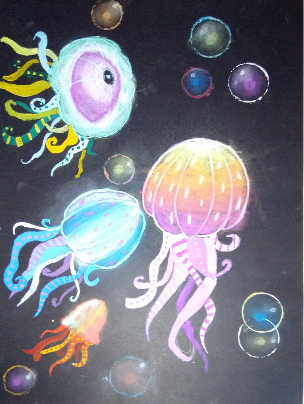 Детский рисунок - Медузы