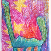 Рисунок "Ночной динозавр" на конкурс "Конкурс детского рисунка "Рисовашки - серии 1, 2, 3""