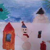 Рисунок "снеговик" на конкурс "Конкурс детского рисунка “Новогодняя Открытка-2019”"