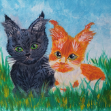 Рисунок "Наши кошки" на конкурс "Конкурс детского рисунка "Любимое животное - 2018""