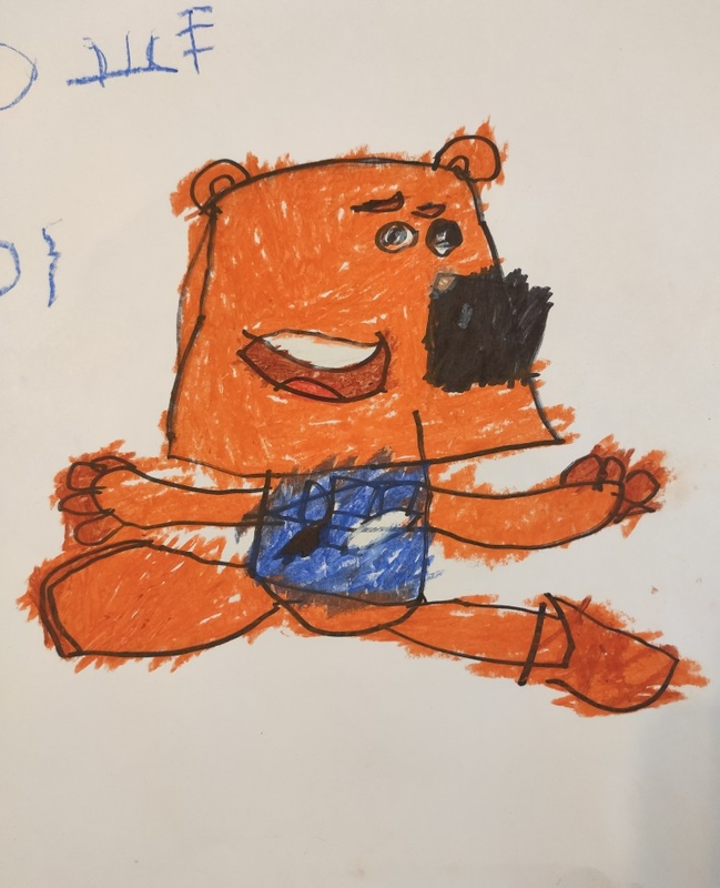 Детский рисунок - Медведь Кеша мультсериал Мимимишки