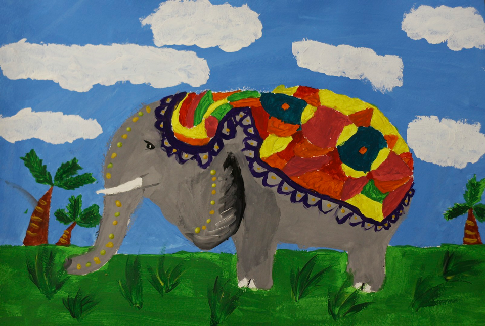Детский рисунок - Роскошный слон