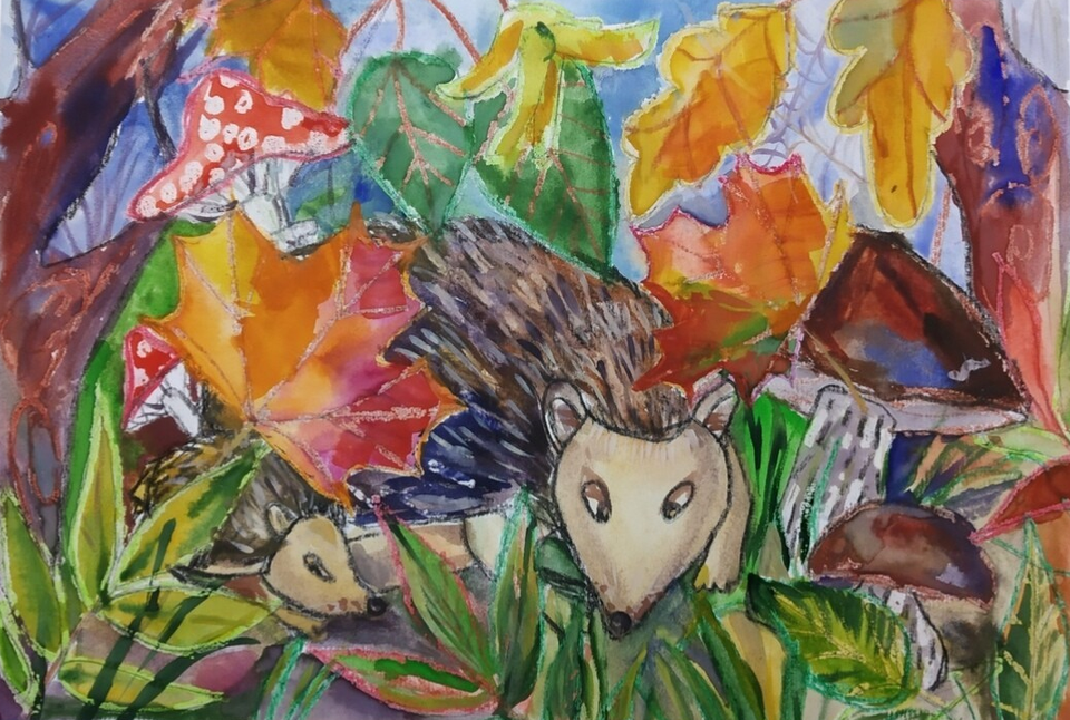 Детский рисунок - Осень в лесу