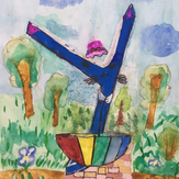 Рисунок "У на Улице" на конкурс "Конкурс детского рисунка "Живые буквы и цифры""