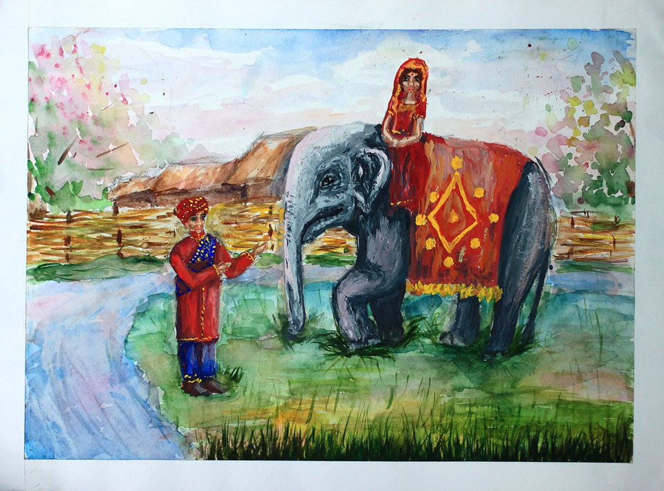 Детский рисунок - Путешествие в Индию