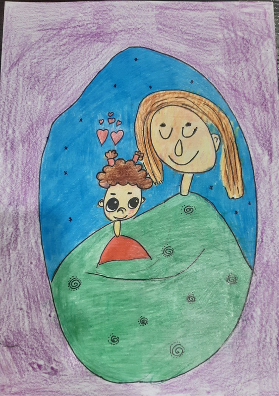 Детский рисунок - милая мама