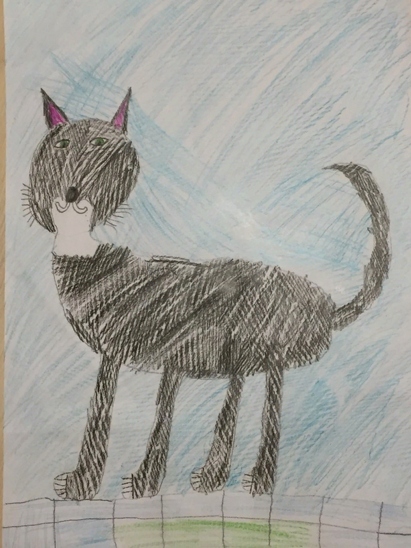 Детский рисунок - Мой любимый кот Семён