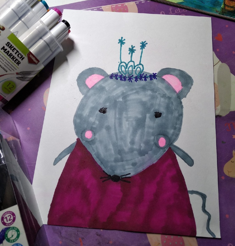 Детский рисунок - Принцесса Мыша