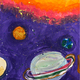 Рисунок "Планеты в космосе" на конкурс "Конкурс детского рисунка “Таинственный космос - 2022”"