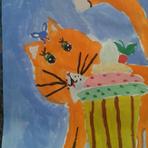 Рисунок "Кошка- сладкоежка"