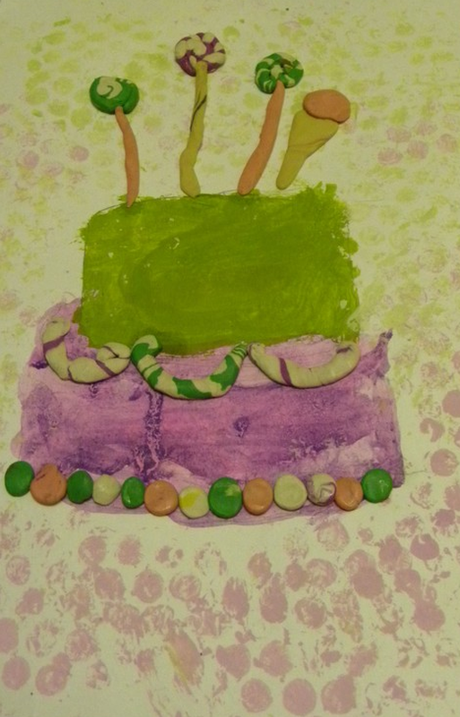 Детский рисунок - Торт