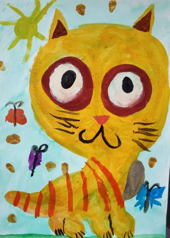 Детский рисунок - Котик