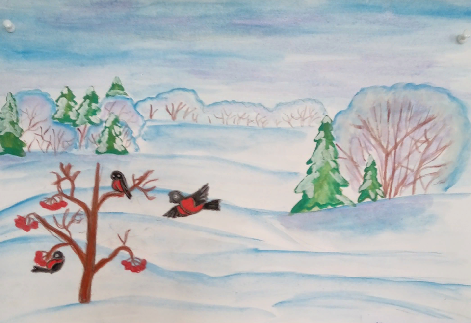 Детский рисунок - Зима