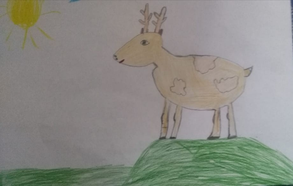 Детский рисунок - Благородный олень