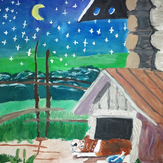Рисунок "Красота летней ночи" на конкурс "Конкурс детского рисунка “Города - 2018” вместе с Erich Krause"