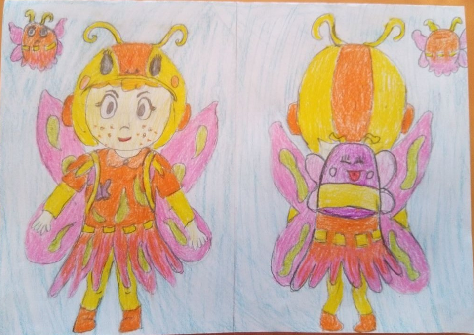 Детский рисунок - Беа-бабочка
