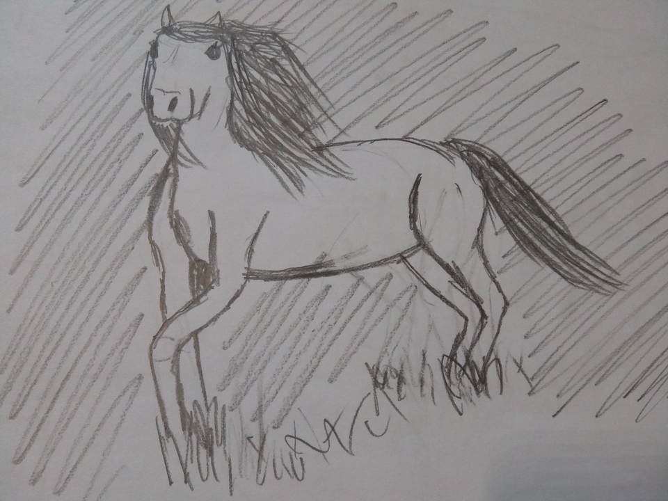 Детский рисунок - Лошадка