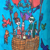 Рисунок "На воздушном шаре" на конкурс "Конкурс детского рисунка по 5-й серии сериала Рисовашки "Мыльный пузырь""