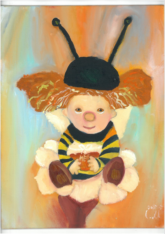 Детский рисунок - Ангел-пчелка