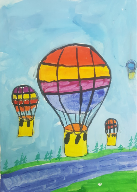 Детский рисунок - Воздушные шары