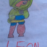 Рисунок "Leon" на конкурс "Конкурс рисунка по игре Brawl Stars - “Биби и Беа: Герой или злодей?”"