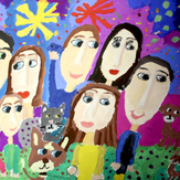 Рисунок "Наша дружная семья" на конкурс "Конкурс творческого рисунка “Свободная тема-2020”"