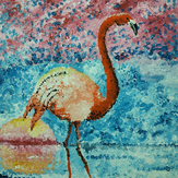Рисунок "Розовый фламинго" на конкурс "Конкурс творческого рисунка “Свободная тема-2019”"