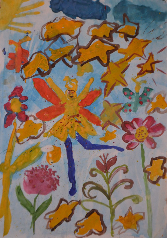 Детский рисунок - Цветочеая фея