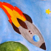 Рисунок "Полёт на Луну" на конкурс "Конкурс детского рисунка “Таинственный космос - 2018”"
