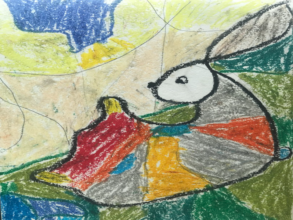 Детский рисунок - Заяц