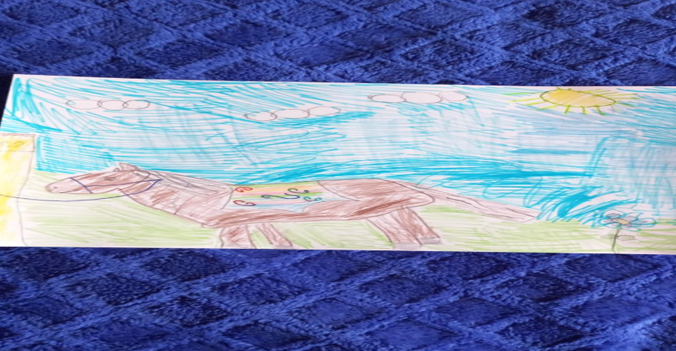 Детский рисунок - Якутская лошадь