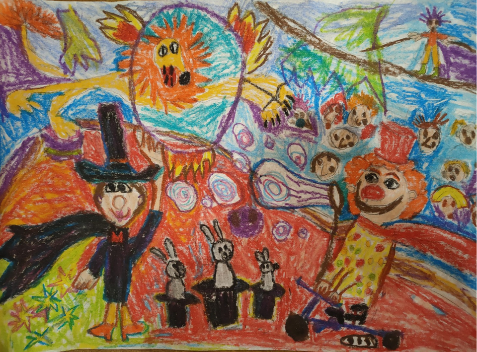 Детский рисунок - В цирке