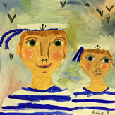 Рисунок "Моряки" на конкурс "Конкурс детского рисунка "Поздравление мужчинам - 2018""