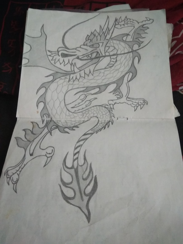 Детский рисунок - Огненный дракон
