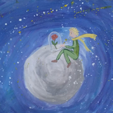 Рисунок "Маленький принц и Роза"