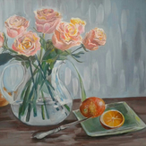 Рисунок "Розы и апельсин"