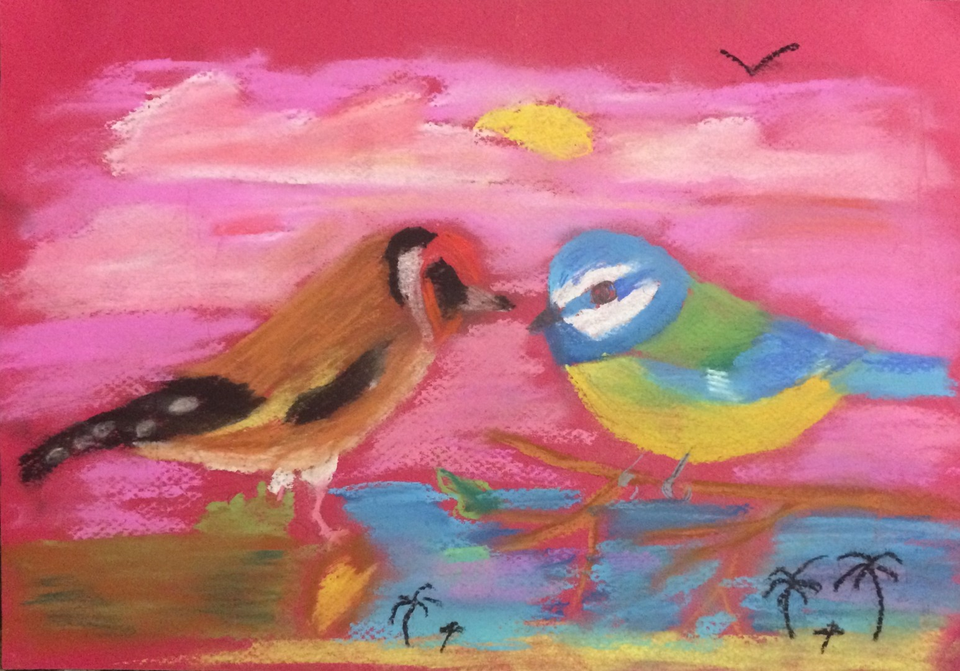 Детский рисунок - Птицы