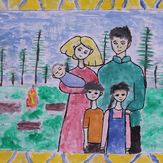 Рисунок "Счастливая семья" на конкурс "Конкурс творческого рисунка “Свободная тема-2020”"