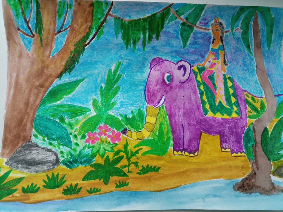 Детский рисунок - Верный слоник