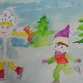 Рисунок "Парное фигурное катание" на конкурс "Конкурс детского рисунка “Спорт в нашей жизни”"