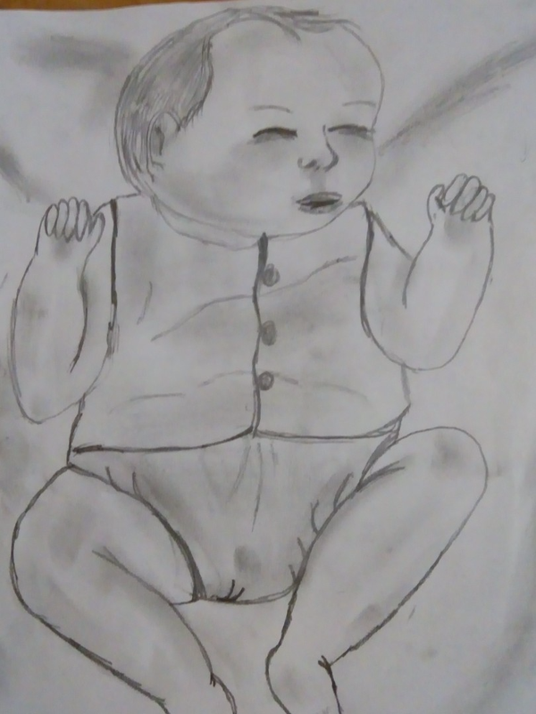 Детский рисунок - Пупсик