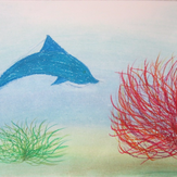 Рисунок "Чистое море-счастливые дельфины" на конкурс "Конкурс детского рисунка “Чудесное Лето - 2019”"