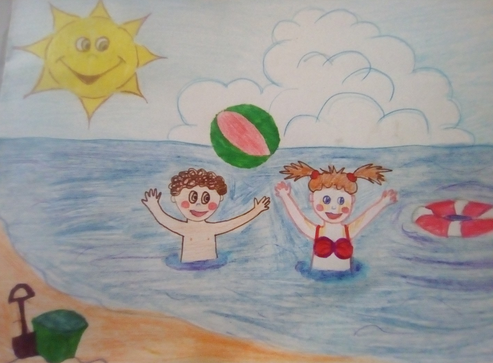Детский рисунок - Отдых летом