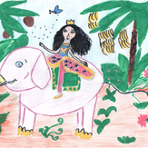 Рисунок "Принцесса со слоном"